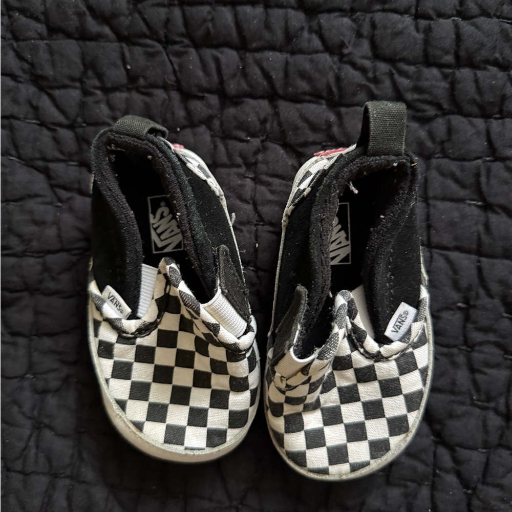Vans Kids Black and White Checkered Slip-On Sneakers